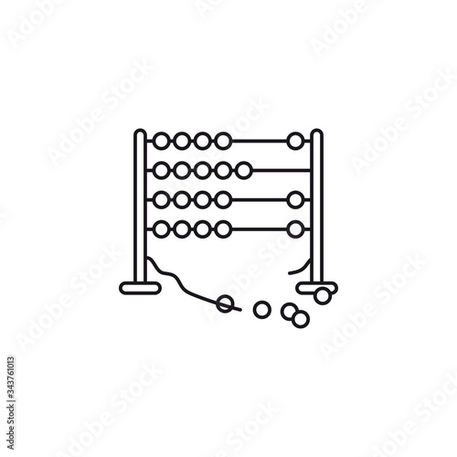 Broken Abacus vector line icon