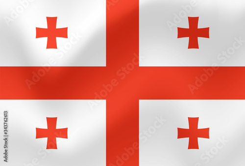 Realistic flag of Georgia. Vector illustration.