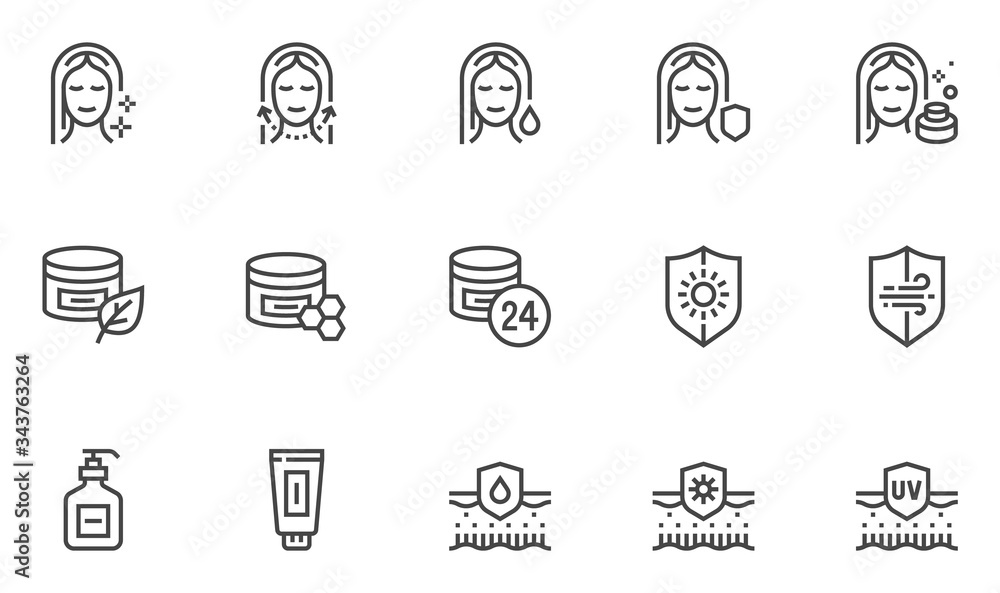 Skin Сare Vector Line Icons. Cosmetology, Moisturizing Cream, Care Dry Skin, Oil, Serum. Editable Stroke. 48x48 Pixel Perfect. Skin Сare Vector Line Icons. Cosmetology, Moisturizing Cream, Care Dry Skin, Oil, Serum. Editable Stroke. 48x48 Pixel Perfect.