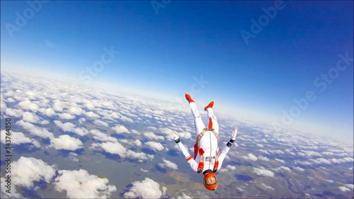 Aggressive. Skydiving is for special people. Beautiful views from the height of bird flight. The sky without borders.