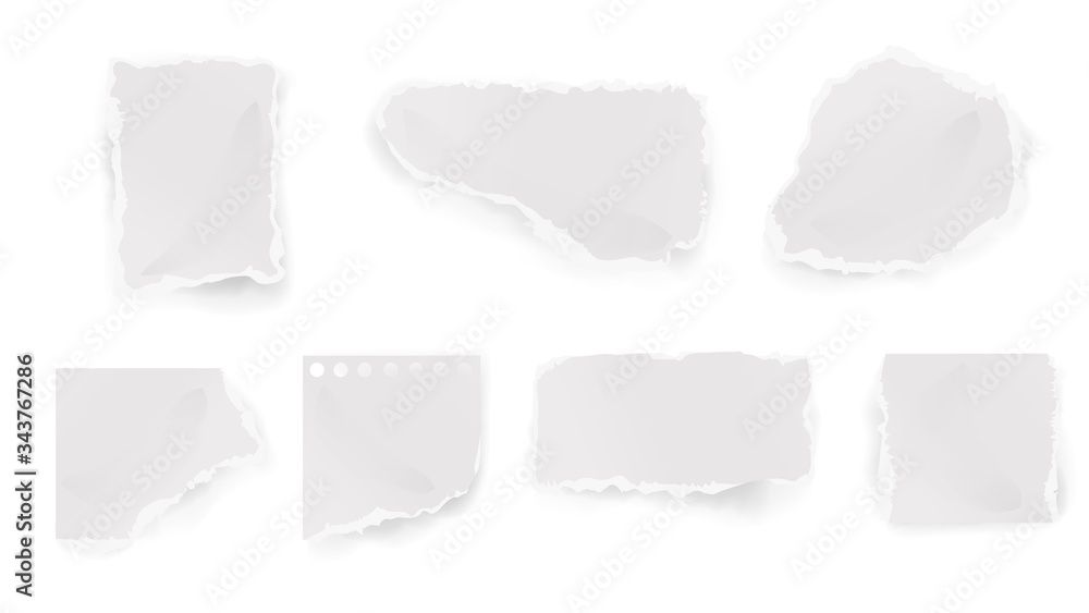 Ripped pieces of paper. Concept of torn paper notebooks clean in different places, blank without inscriptions. Blank, tattered, uneven at the edges of the forms. Ripped pieces of paper. Concept of torn paper notebooks clean in different places, blank without inscriptions. Blank, tattered, uneven at the edges of the forms.