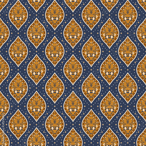 Classic Javanese batik pattern with simple brown color