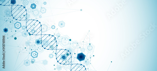 Abstract blue hexagon futuristic background for design works.