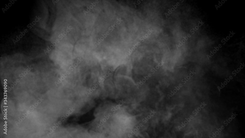 Fototapeta premium Abstract smoke steam moves on a black background . The concept of aromatherapy. Stock illustration.