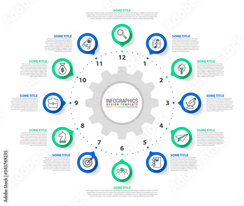 Infographic design template. Creative concept with 12 steps