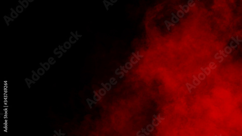 Blur red smoke on isolated black backgroind. Misty texture overlays. Stock illustration. © Victor