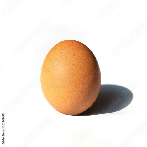 chicken egg isolated on white background, Brown egg