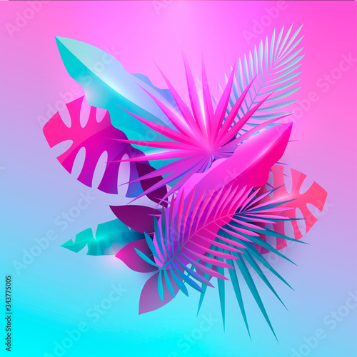 Summer tropical design. Floral composition
