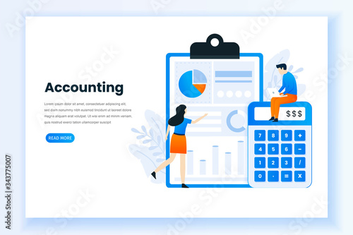 Accounting and audit vector template. This design can be used for websites, landing pages, UI, mobile applications, posters, banners