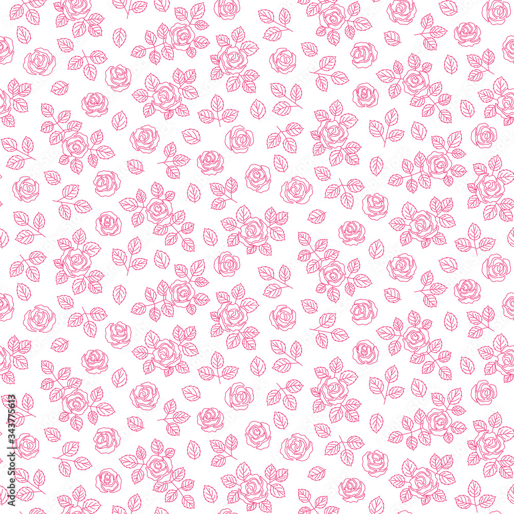 Rose seamless pattern. Floral vector background
