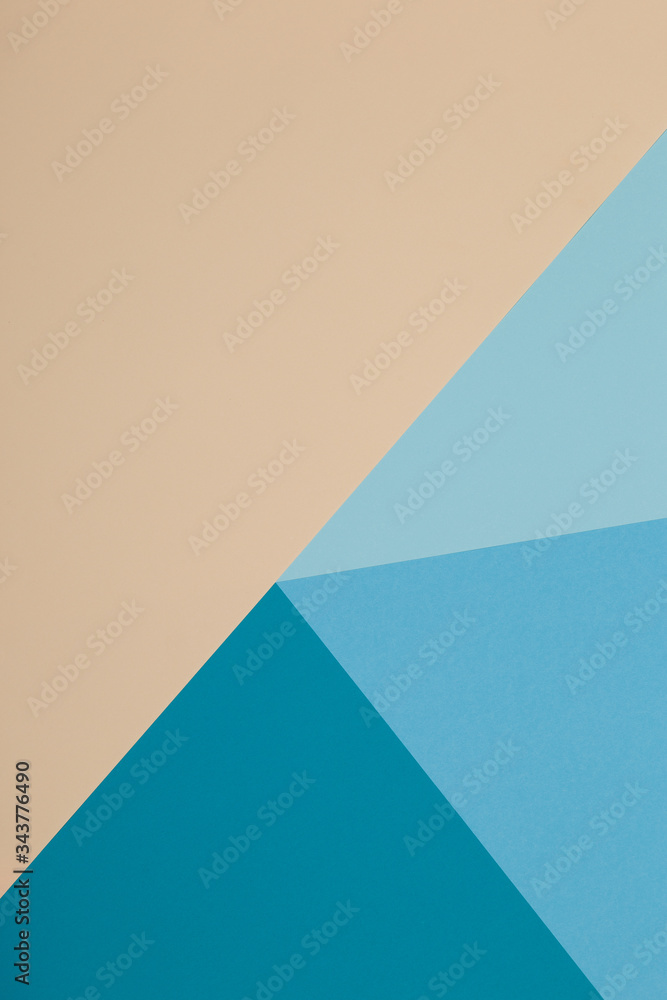 Blue and yellow background, colored paper geometrically divides into zones, frame, copy, space. Blue and yellow background, colored paper geometrically divides into zones, frame, copy, space.