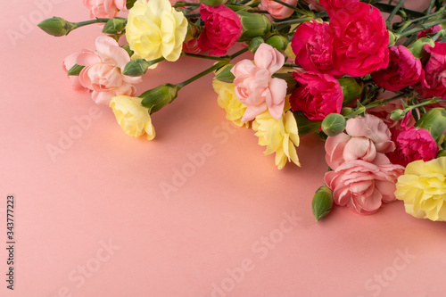 Fresh Carnation Flower Bouquet Dianthus or Schabaud photo