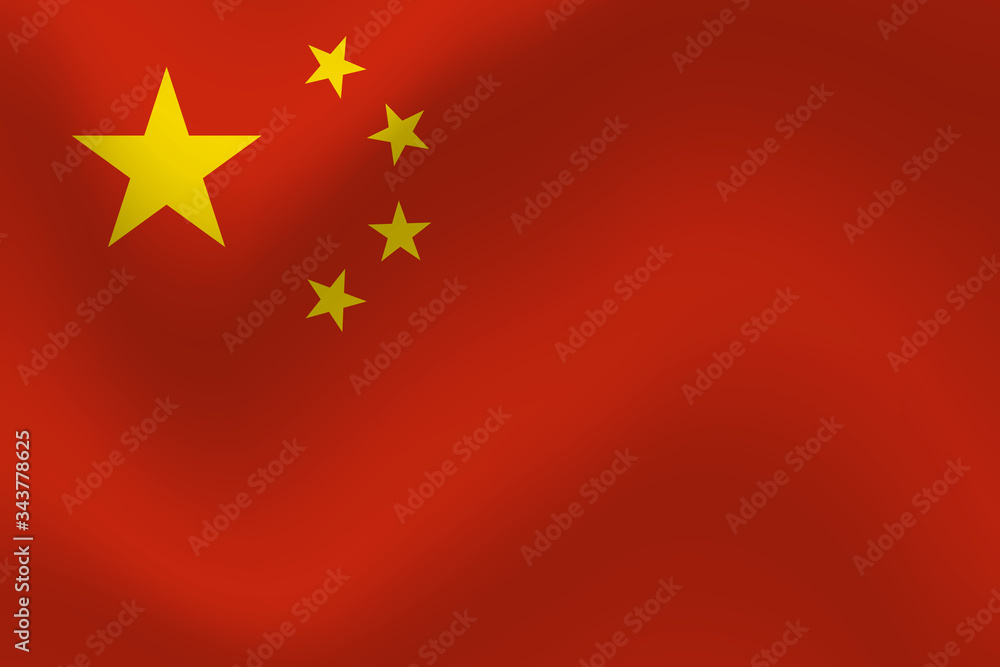 Vector illustration of realistic China flag. Vector illustration of realistic China flag.