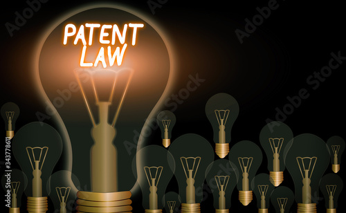 Handwriting text writing Patent Law. Conceptual photo deals with an inventor s is exclusive right to use own invention