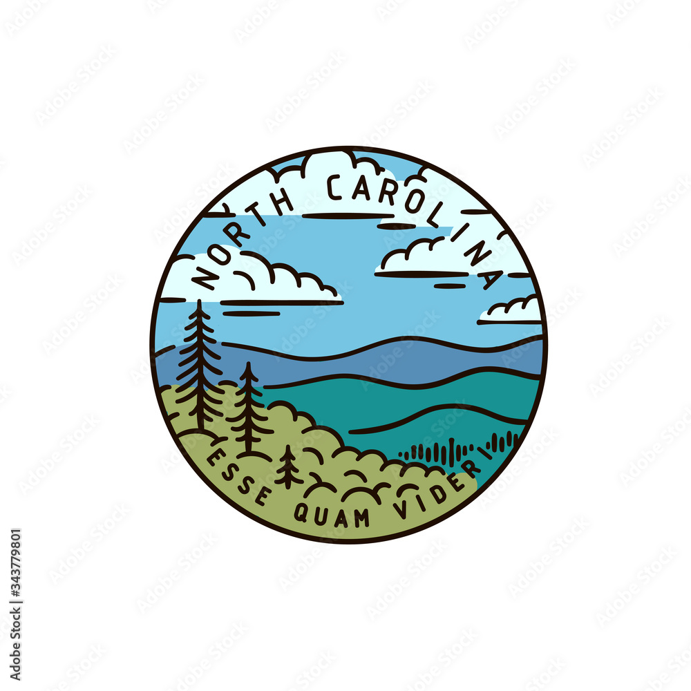 North Carolina. Mountains Stock Vector Adobe Stock