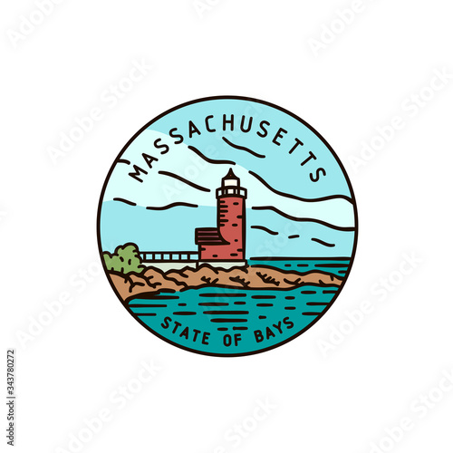 Obraz na płótnie Massachusetts Lighthouse Ocran.