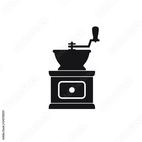 Coffee grinder icon, vector isolated