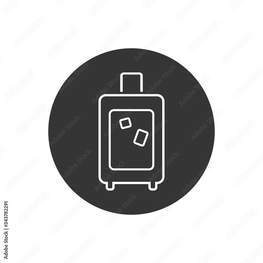 Traveling bag vector line icon - flat illustration Traveling bag vector line icon - flat illustration