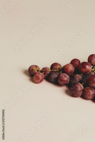 Close up of red globe grapes