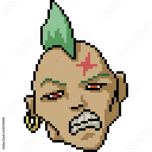 vector pixel art isolated thug