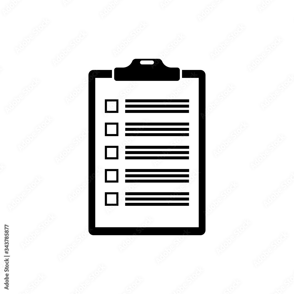 Checklist isolated flat icon. Vector illustration, white background. Checklist isolated flat icon. Vector illustration, white background.