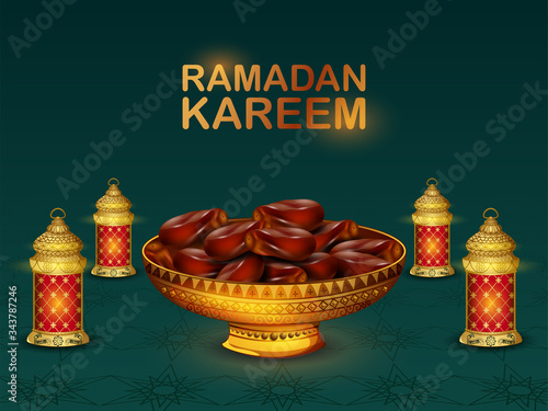 easy to edit vector illustration of Islamic celebration background with text Ramadan Kareem
