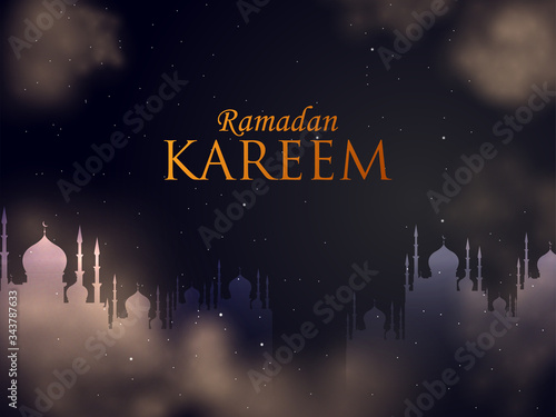 easy to edit vector illustration of Islamic celebration background with text Ramadan Kareem