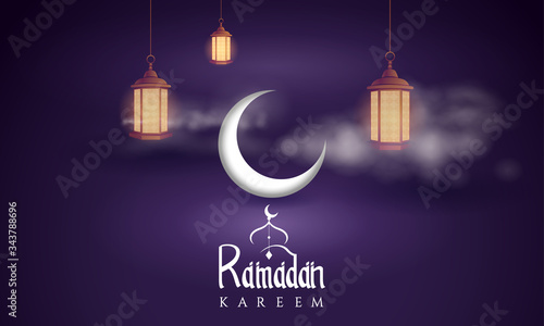 easy to edit vector illustration of Islamic celebration background with text Ramadan Kareem