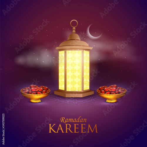 easy to edit vector illustration of Islamic celebration background with text Ramadan Kareem