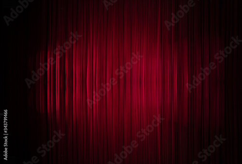 Obraz na płótnie Theatrical dark red velvet curtain