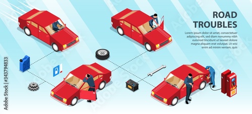 Road Troubles Infographics Illustration