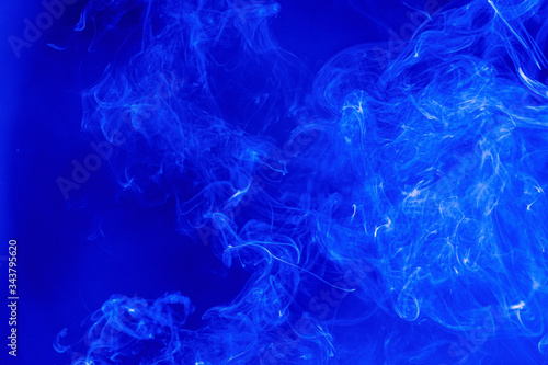 Abstract Smoke on black Background, bluecolour.