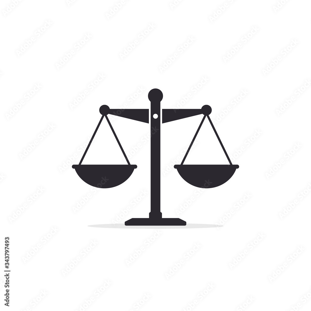 Scales Icon Vector, seesaw isolated on white bacground. Scale sign Scales Icon Vector, seesaw isolated on white bacground. Scale sign
