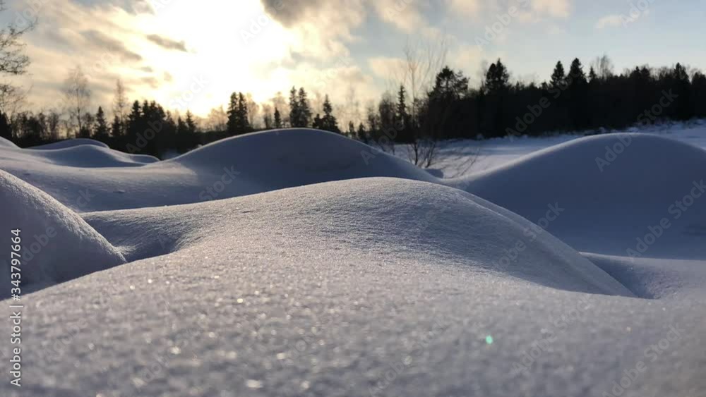 Snow dune and winter sun, Time lapse Snow dune and winter sun, Time lapse