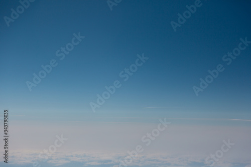 Obraz na płótnie View from airplane on blue sky w salonie