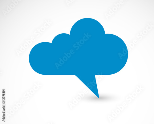 Collective unconscious psychology and sociology theme vector concept shown with speech bubble in a shape of cloud, symbolizes big data of people opinions and beliefs.