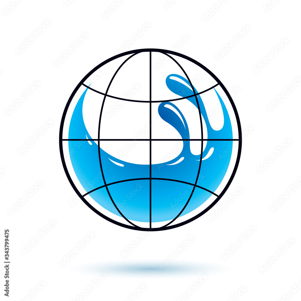 Global water circulation vector symbol for use in mineral water advertising. Human and nature harmony concept. Global water circulation vector symbol for use in mineral water advertising. Human and nature harmony concept.