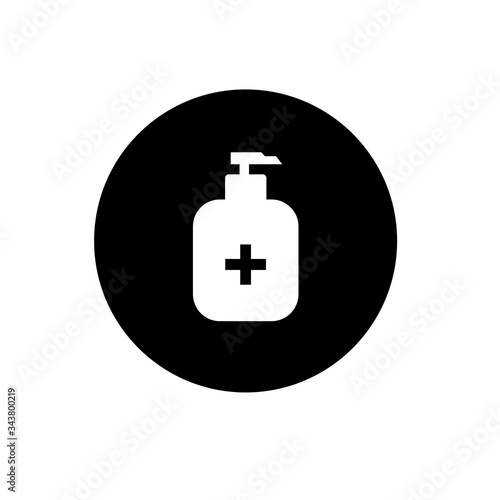 Disinfection. Hand sanitizer bottle icon, washing gel. Vector illustrationDisinfection. Hand sanitizer bottle icon, washing gel. Vector illustration	
