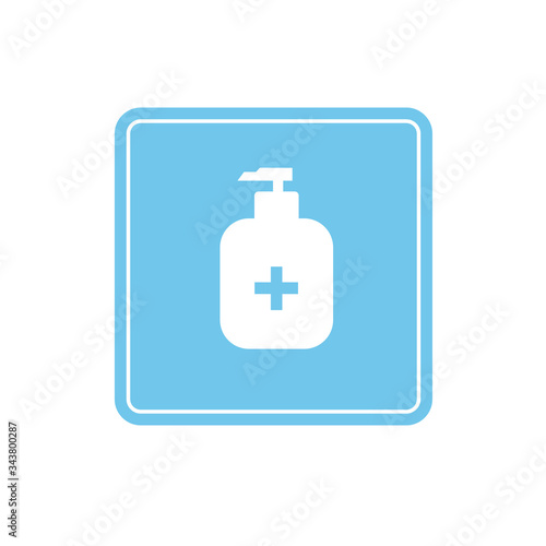 Disinfection. Hand sanitizer bottle icon, washing gel. Vector illustrationDisinfection. Hand sanitizer bottle icon, washing gel. Vector illustration	

