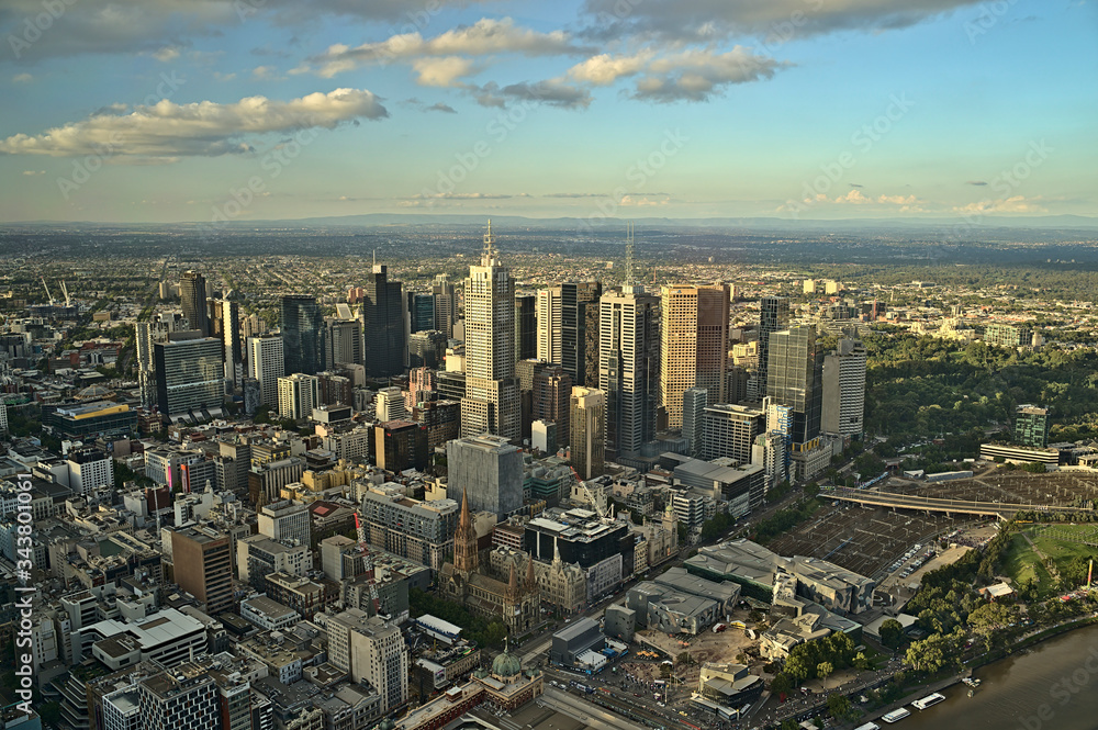 Obraz premium The skyline of Melbourne photographed from the skydeck