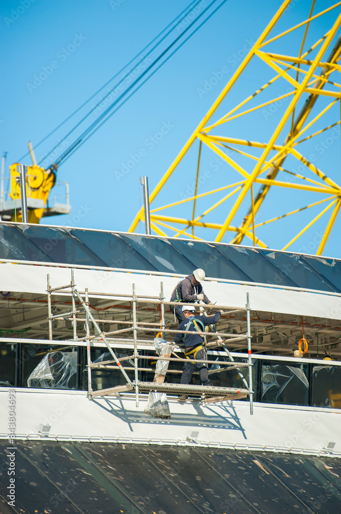 Naklejka premium Construction workers at work