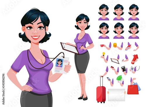 Young beautiful business woman with stylish haircut