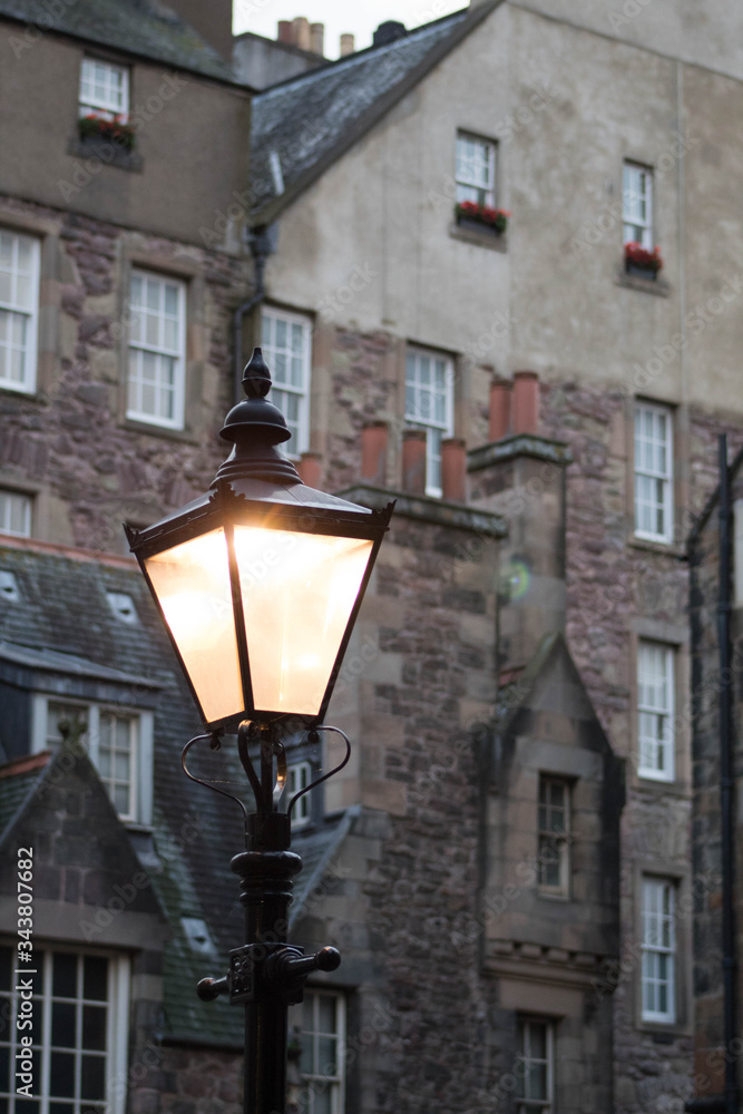 Street lamp at an Edinburgh's square