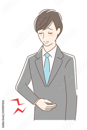 お腹が痛い男性