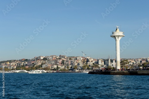 Marine Radio Beacon - a radar tower of the Maritime Administration on the shores of the Bosphorus in Istanbul