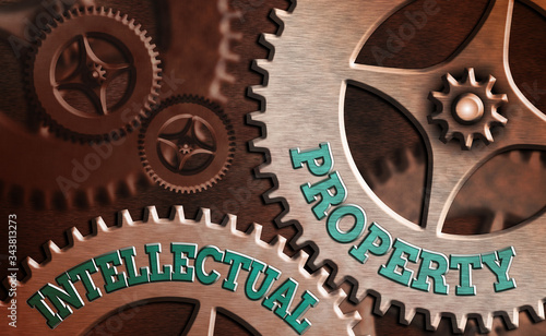 Writing note showing Intellectual Property. Business concept for Protect from Unauthorized use Patented work or Idea