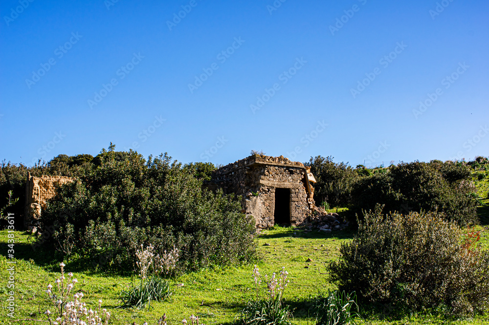 Ruined House Ruin Photographed in the Sardinian countryside