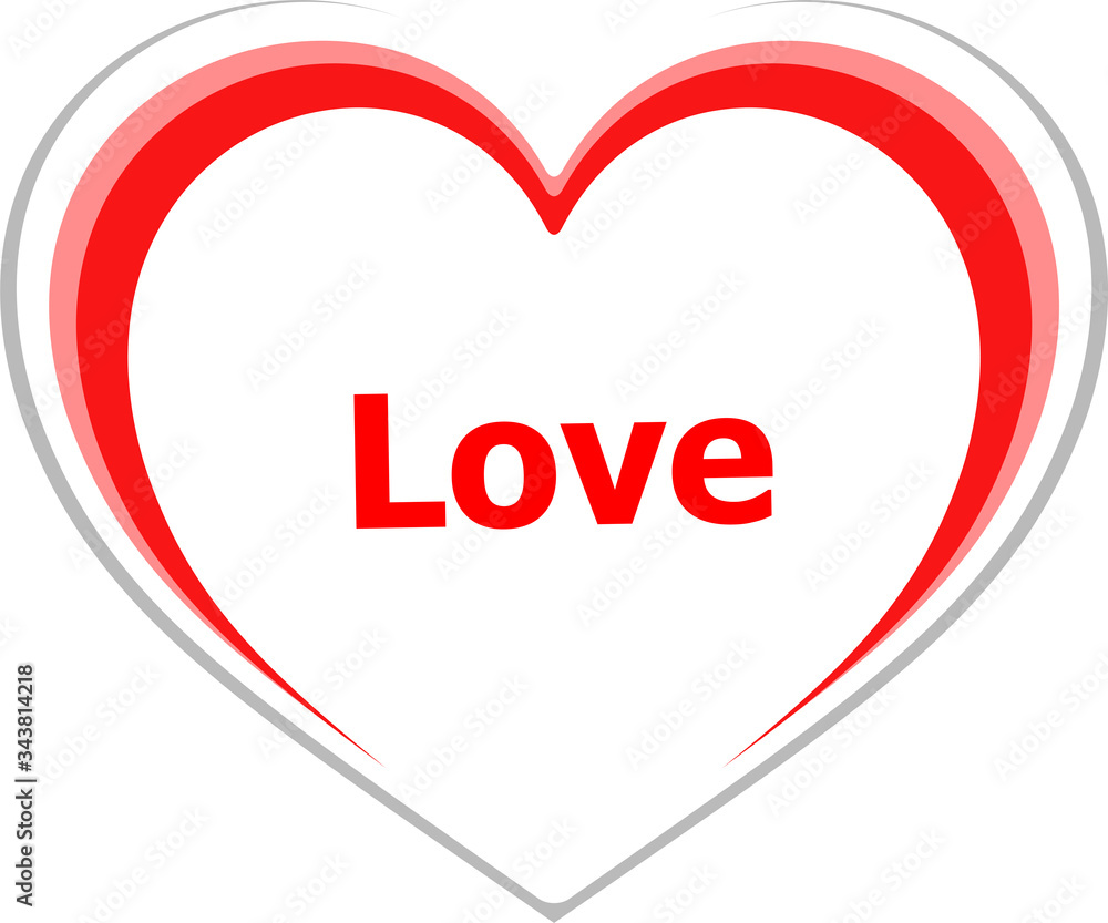 Text love. Social concept . Love heart icon button for web services and apps Text love. Social concept . Love heart icon button for web services and apps