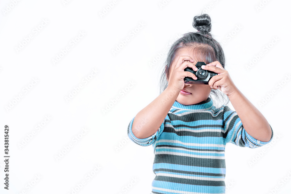 portrait of asian little girl over white background portrait of asian little girl over white background