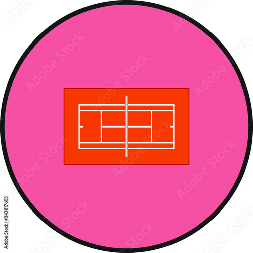 tennis court. Vector illustration for web and mobile design.